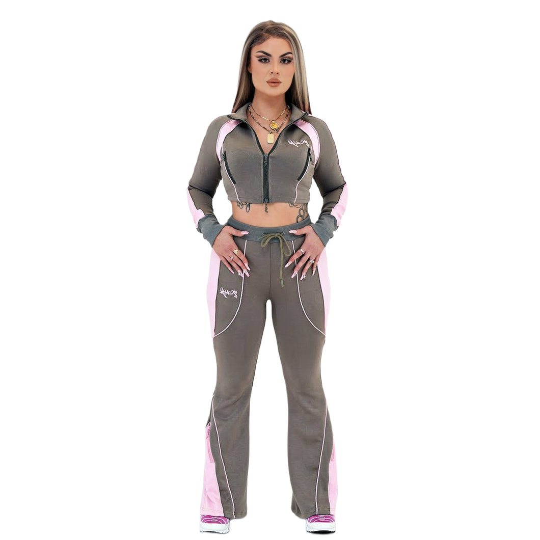 Pink & Olive Illicit Tracksuit